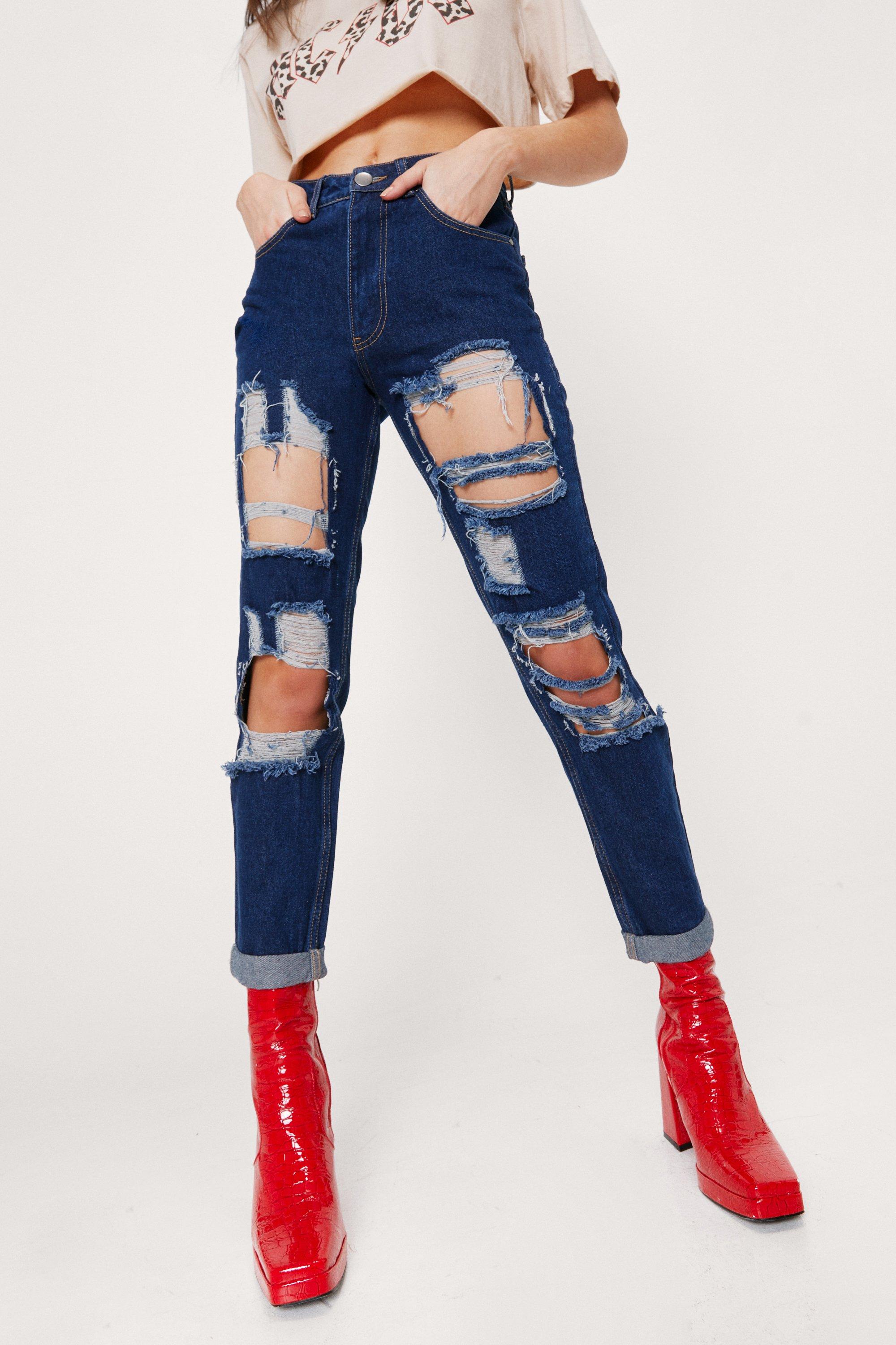 nasty gal ripped mom jeans