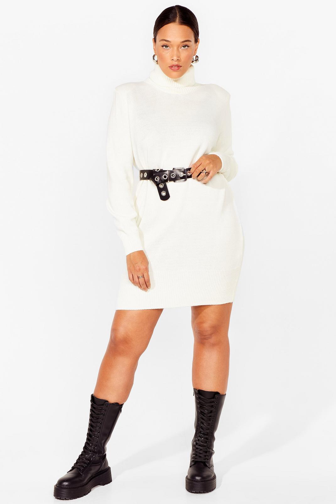 On a Roll Neck Plus Knit Mini Dress image number 1