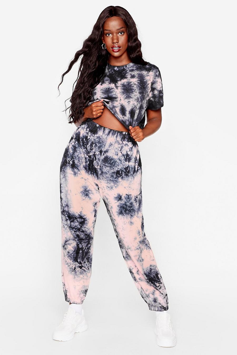 Plus Size Tie Dye T-Shirt and Joggers Set