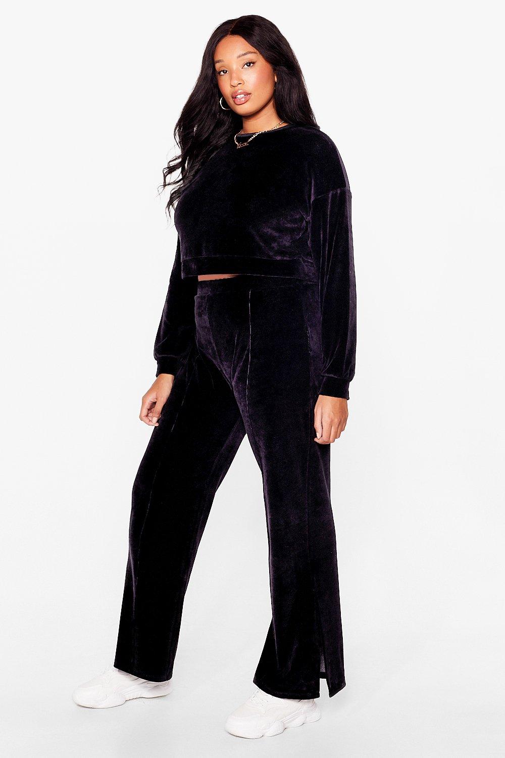 Plus size velvet lounge set hotsell