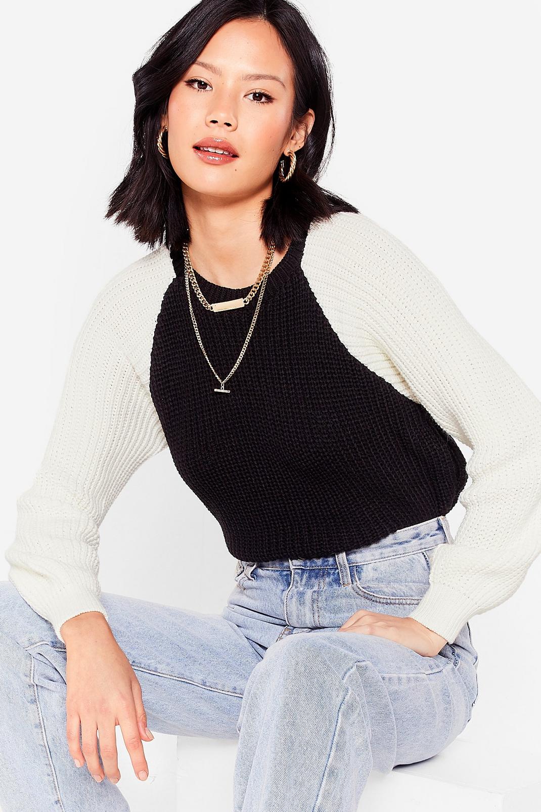 Watch Your Two-Tone Knitted Sweater image number 1