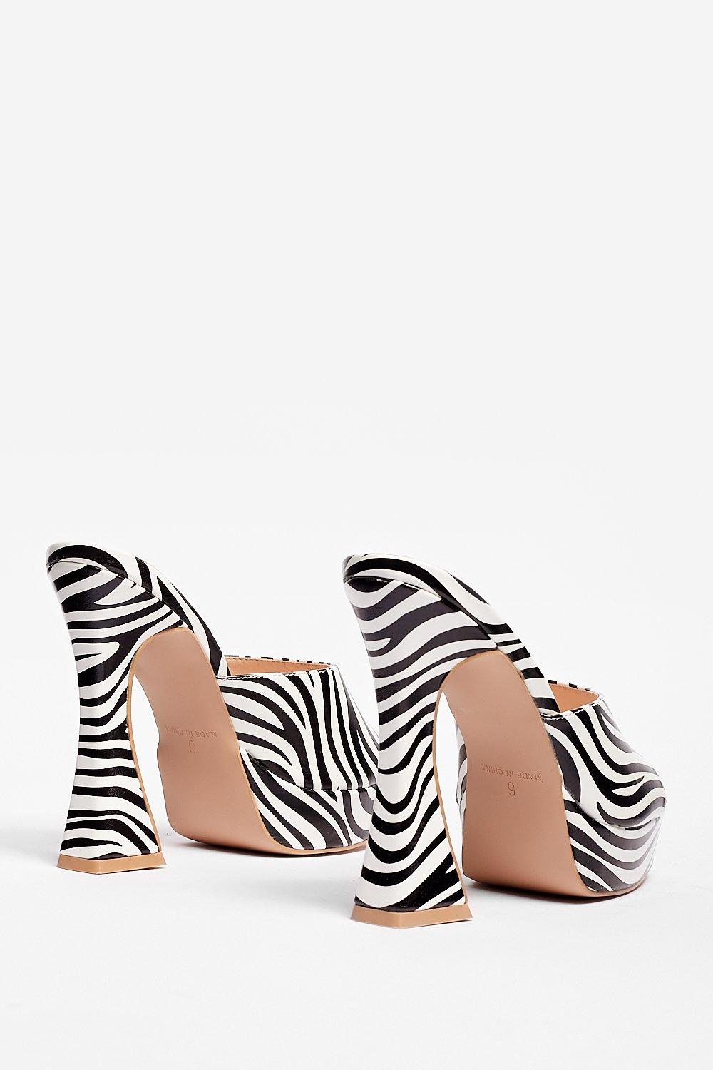 Zebra hotsell block heels