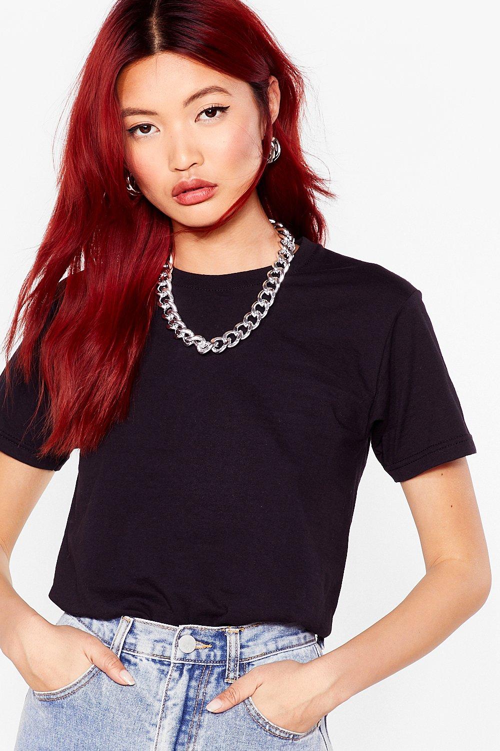 Petite crew neck tees sales
