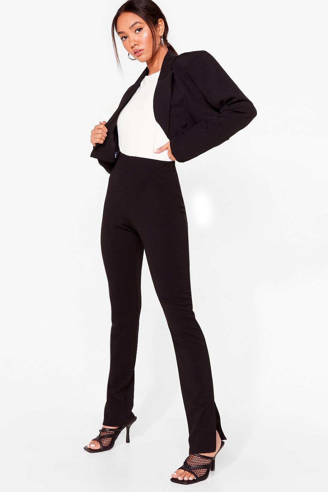 Slit's Your Call Petite High-Waisted Trousers image number 1