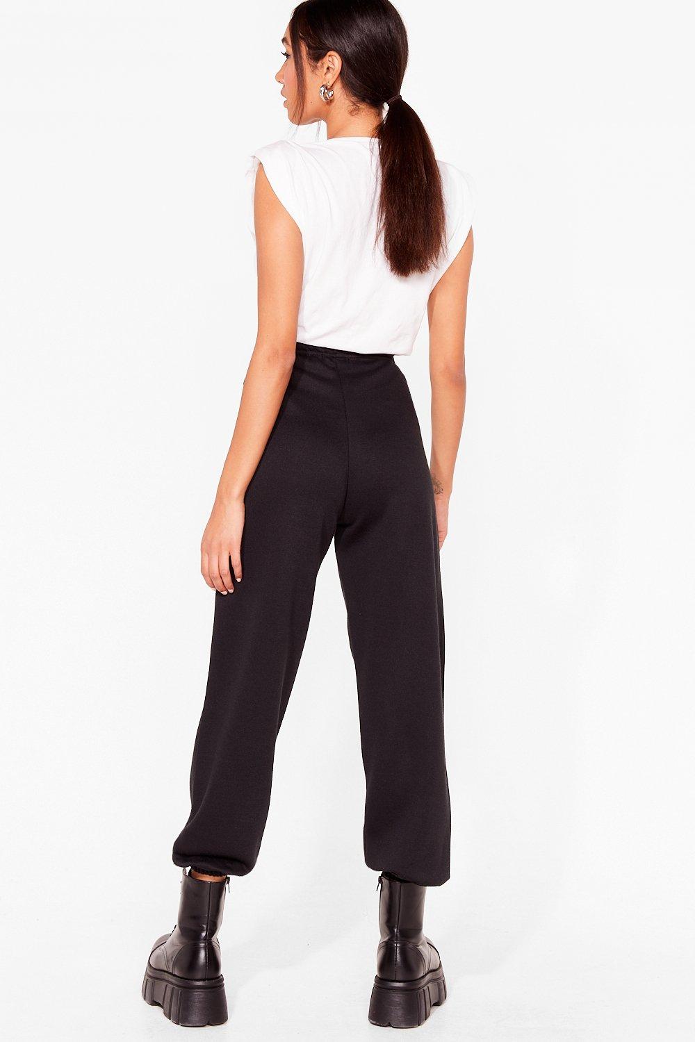 High waisted petite joggers deals
