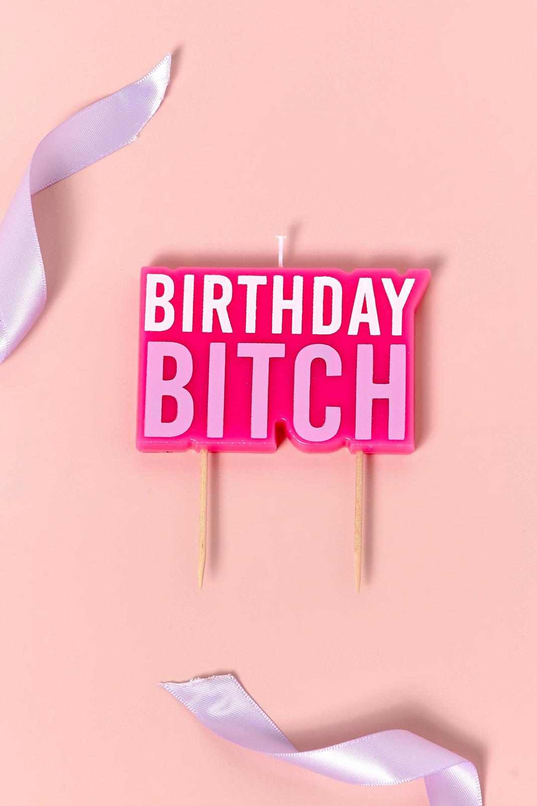 Bougie d'anniversaire Birthday Bitch, Pink image number 1