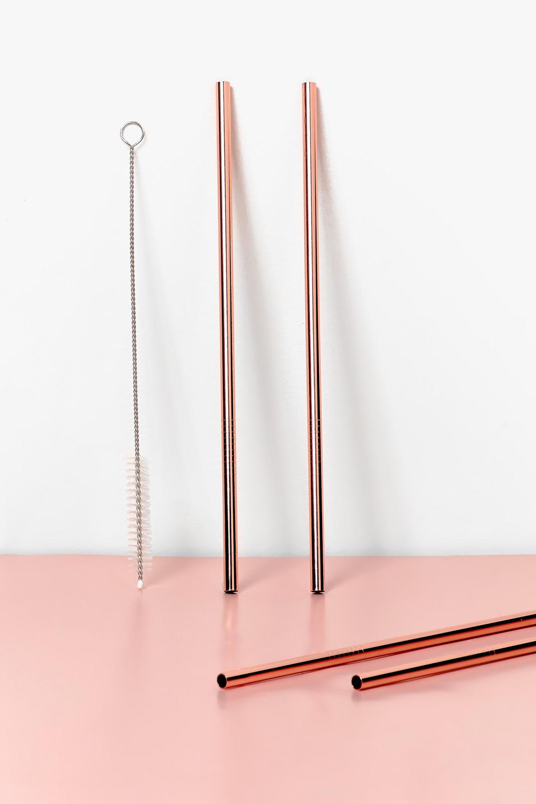 Rose gold Ginger Ray Happy Hour 5-Pc Straw Set image number 1