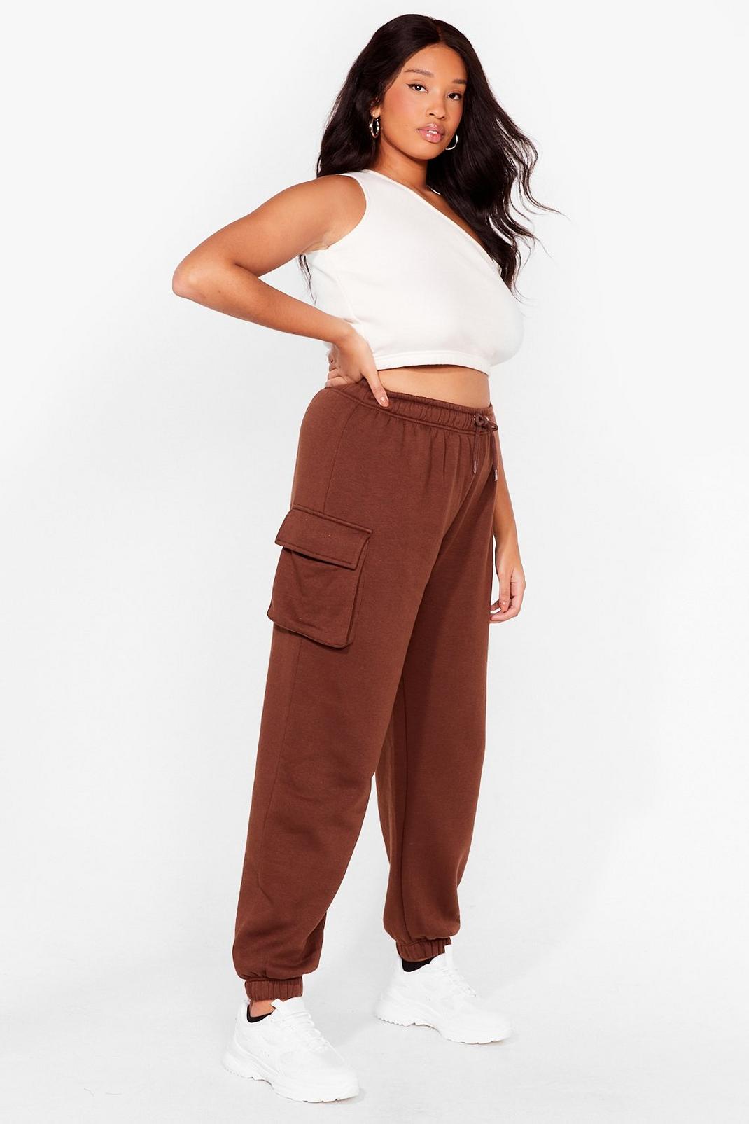 Chocolate As Easy As That Plus Size High-Waisted Joggers image number 1
