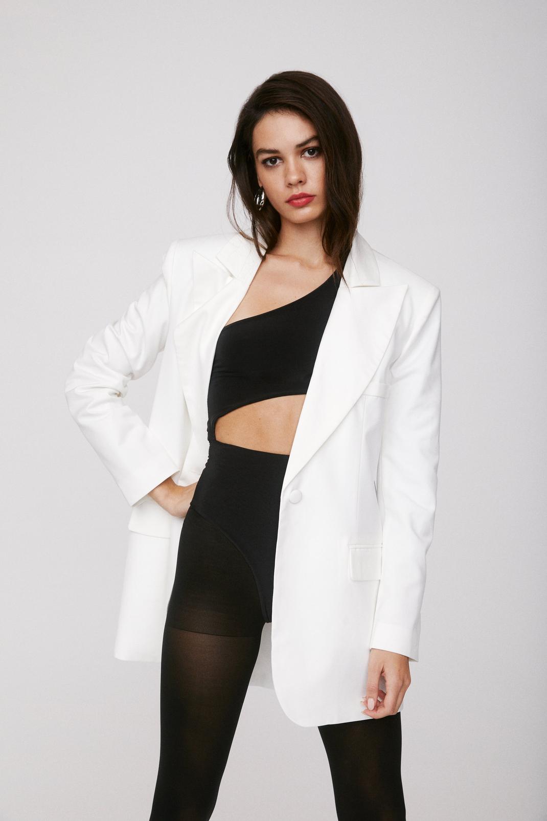 White The Power is Now Oversized Blazer image number 1