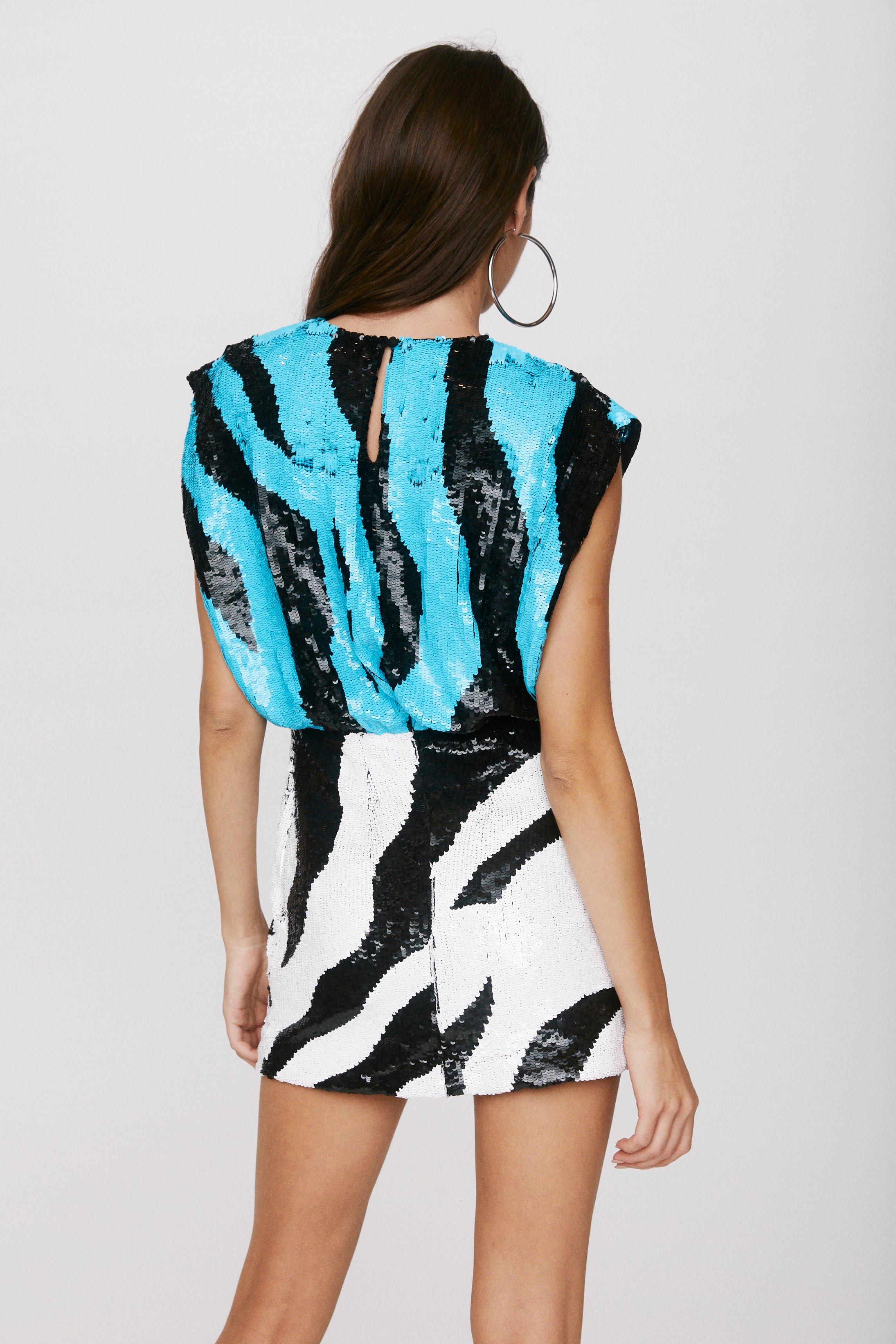 Zebra sequin dress sale