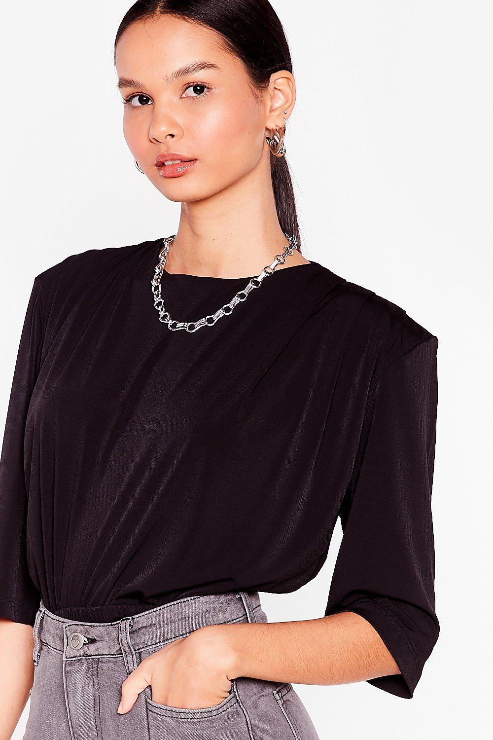Shoulder pad t shirt nasty gal shop