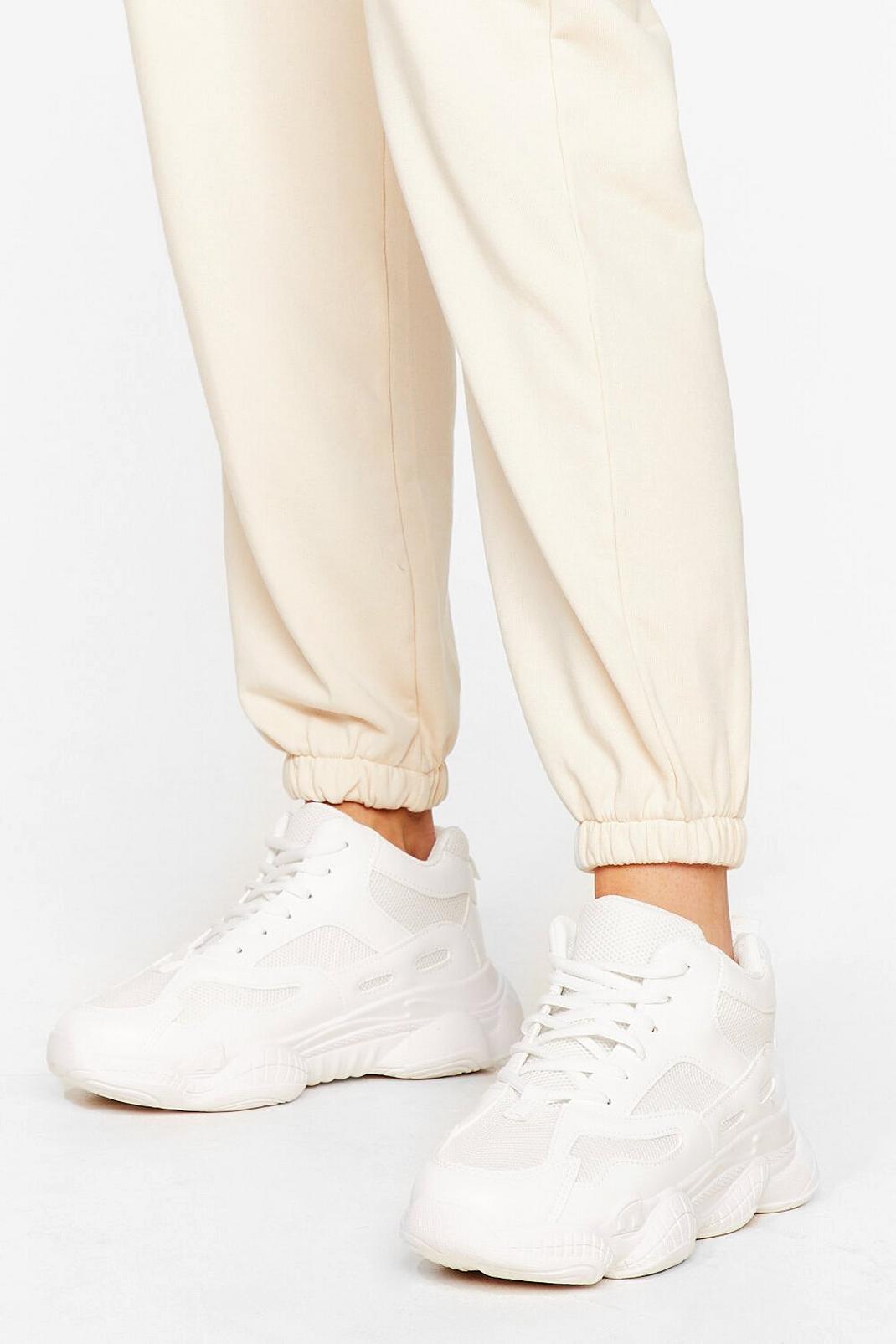 Mesh Panel Faux Leather Chunky Sneakers | Nasty Gal