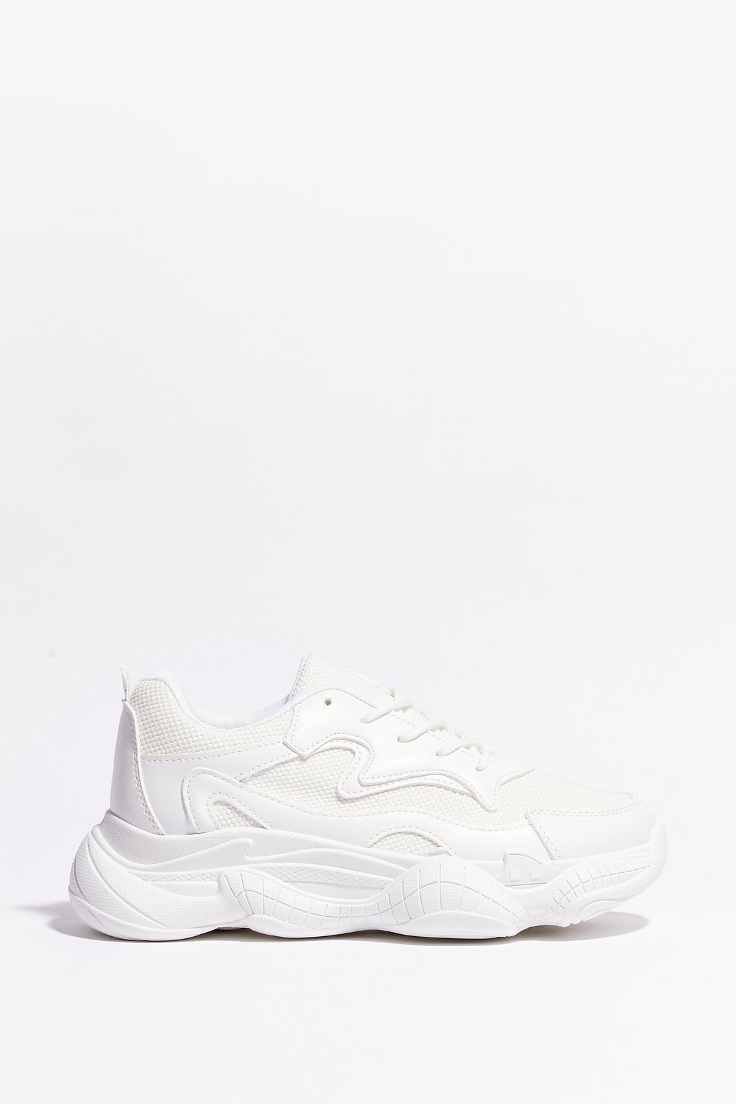 Keep Me Running Faux Leather Chunky Sneakers | Nasty Gal