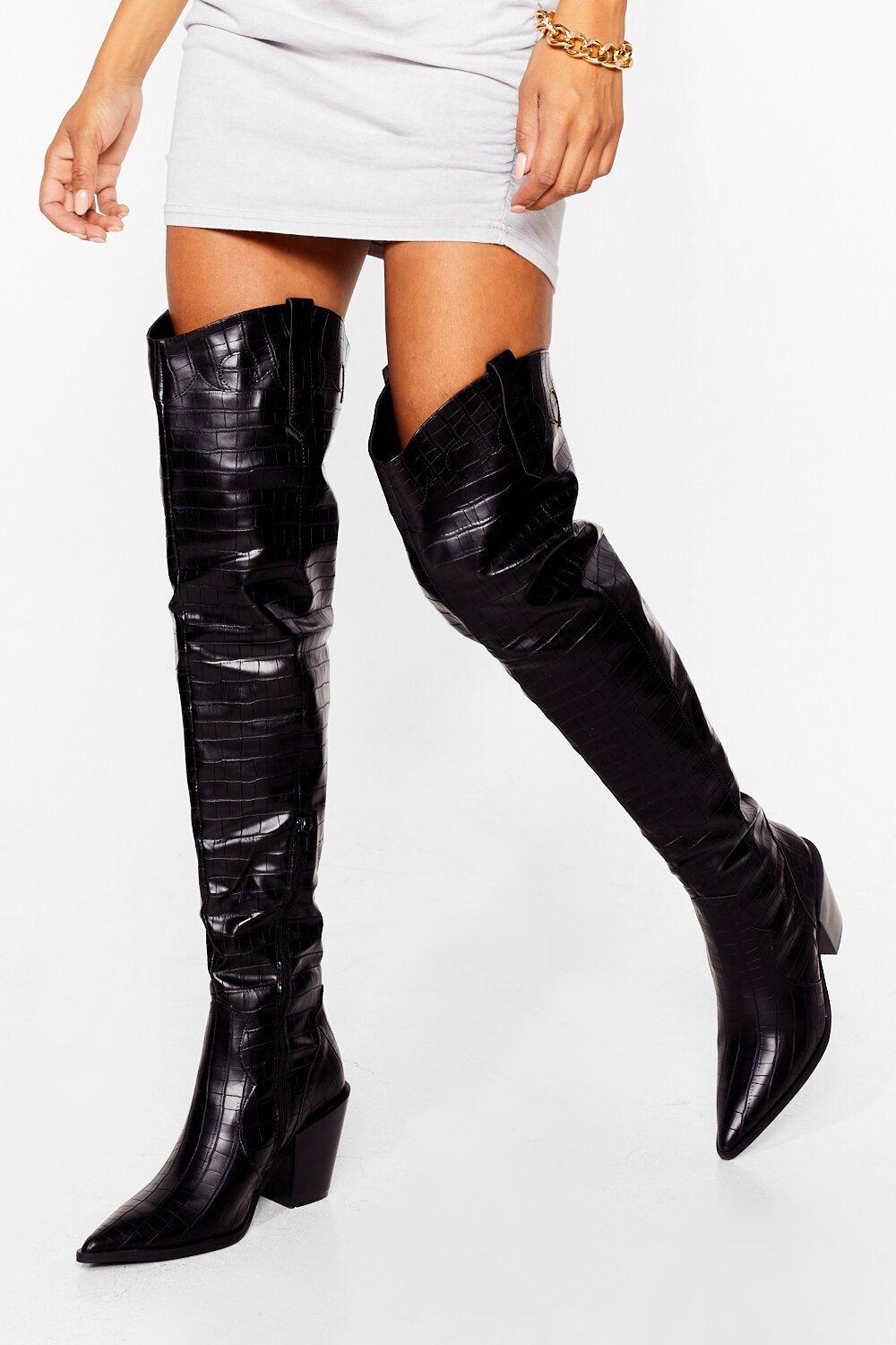 thigh high cowboy boots