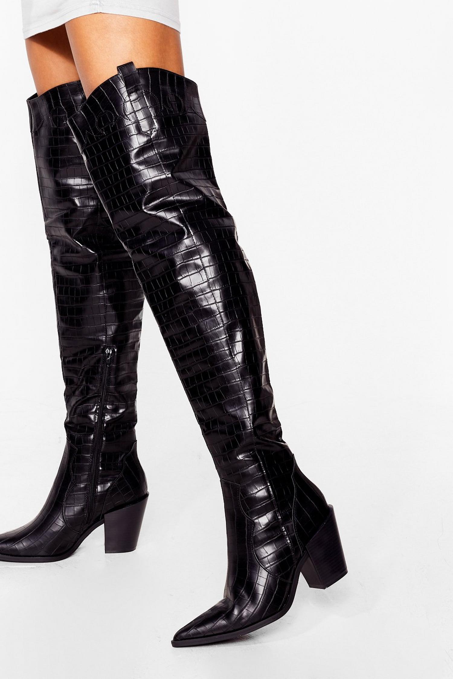 thigh high western boots