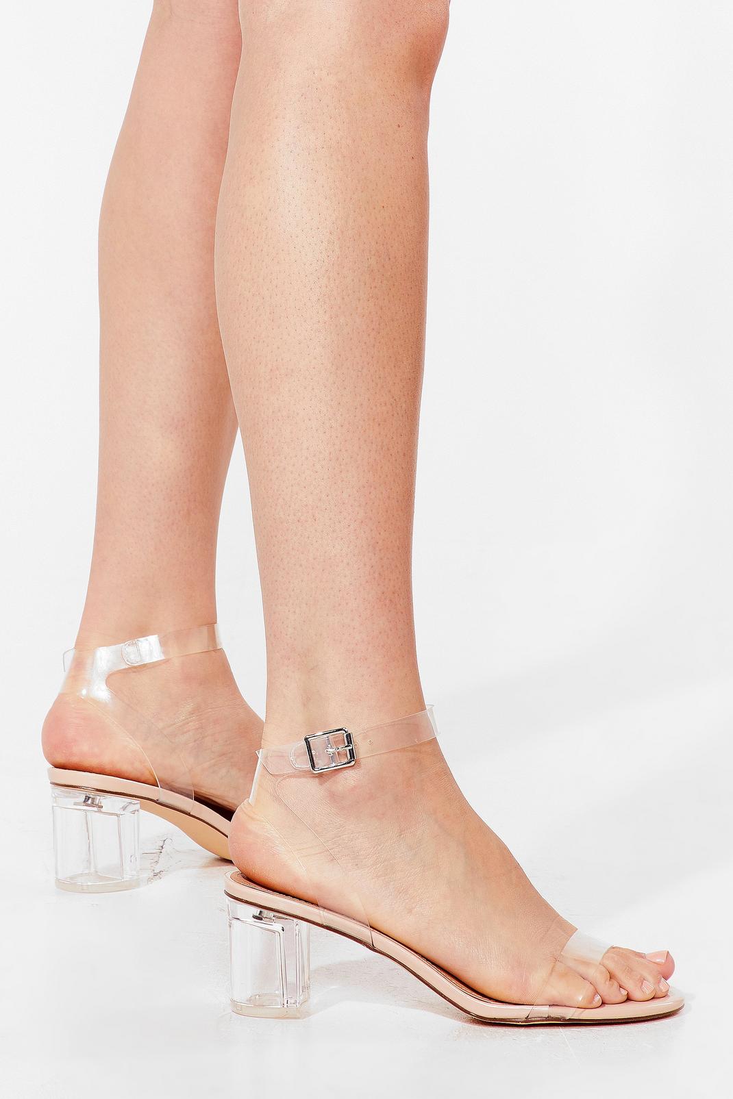 Nude Make Thing's Clear Block Heel Sandals image number 1