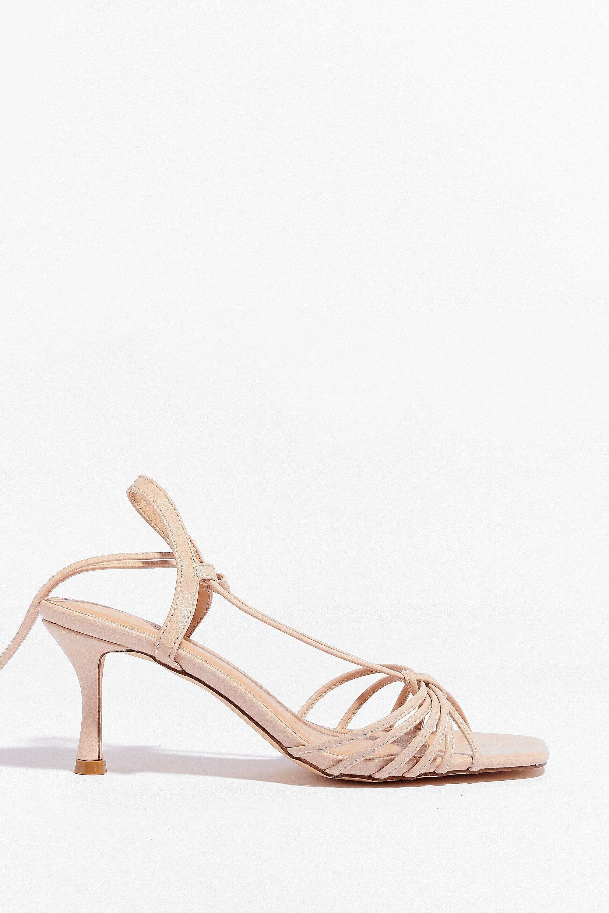 Nude strappy 2024 kitten heels