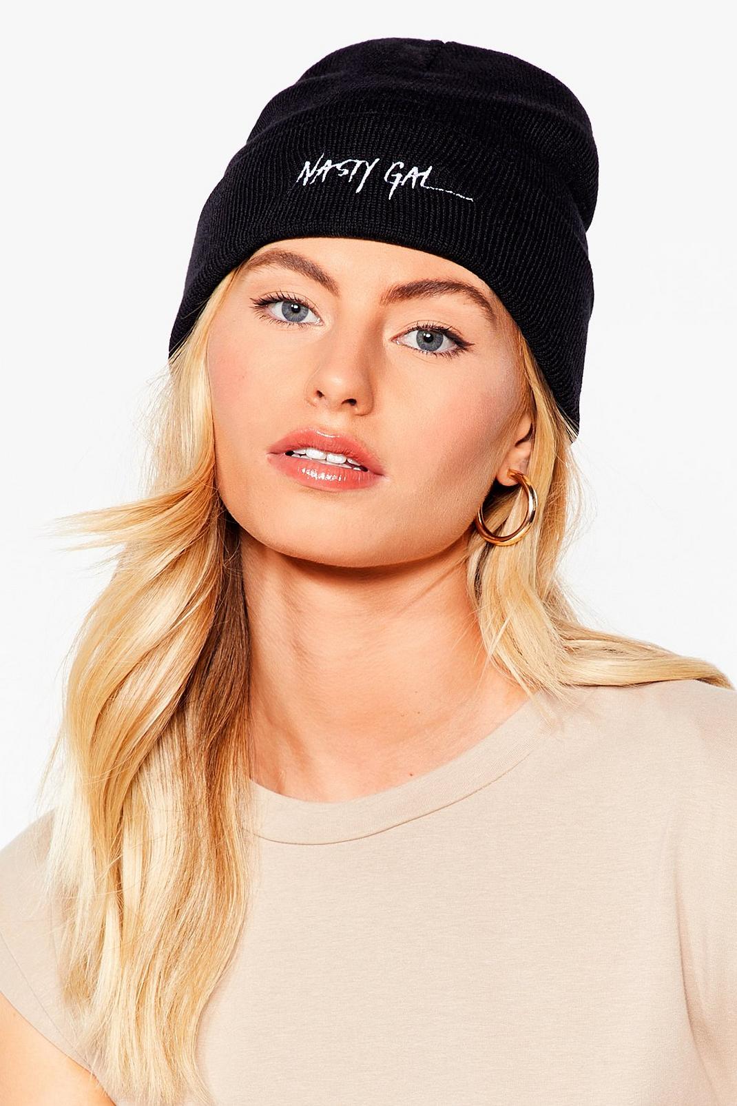 Black Nothing But a Nasty Gal Knit Beanie image number 1