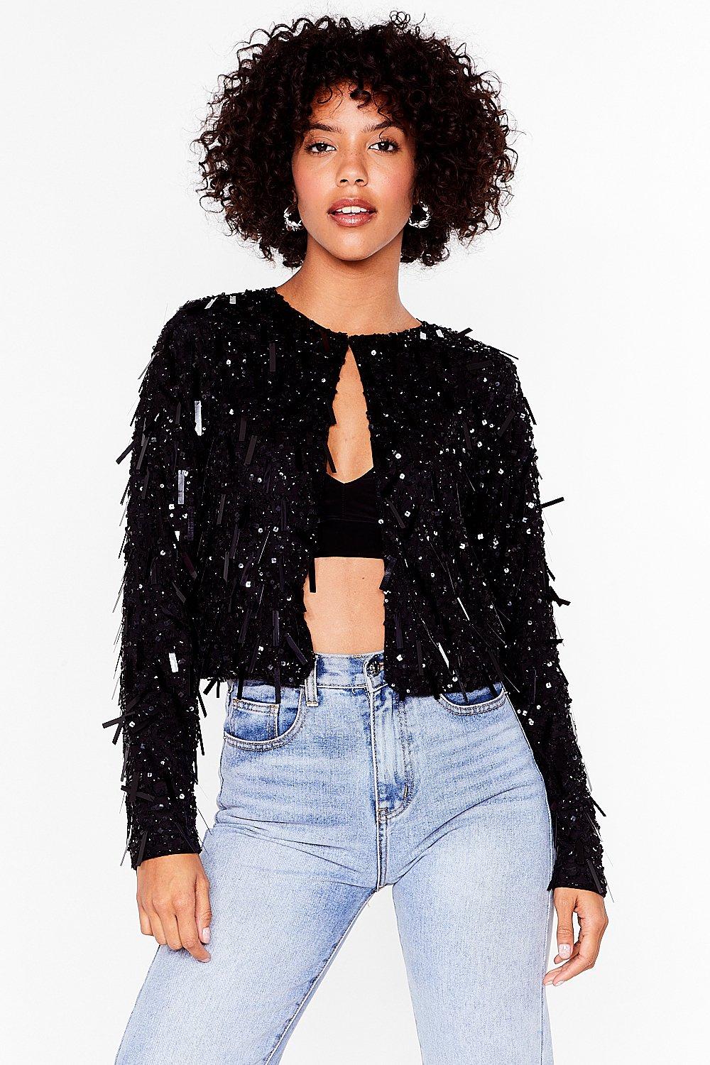 sparkly cropped jacket