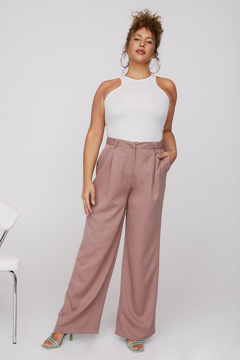 Plus Size Wide Leg Suit Pants