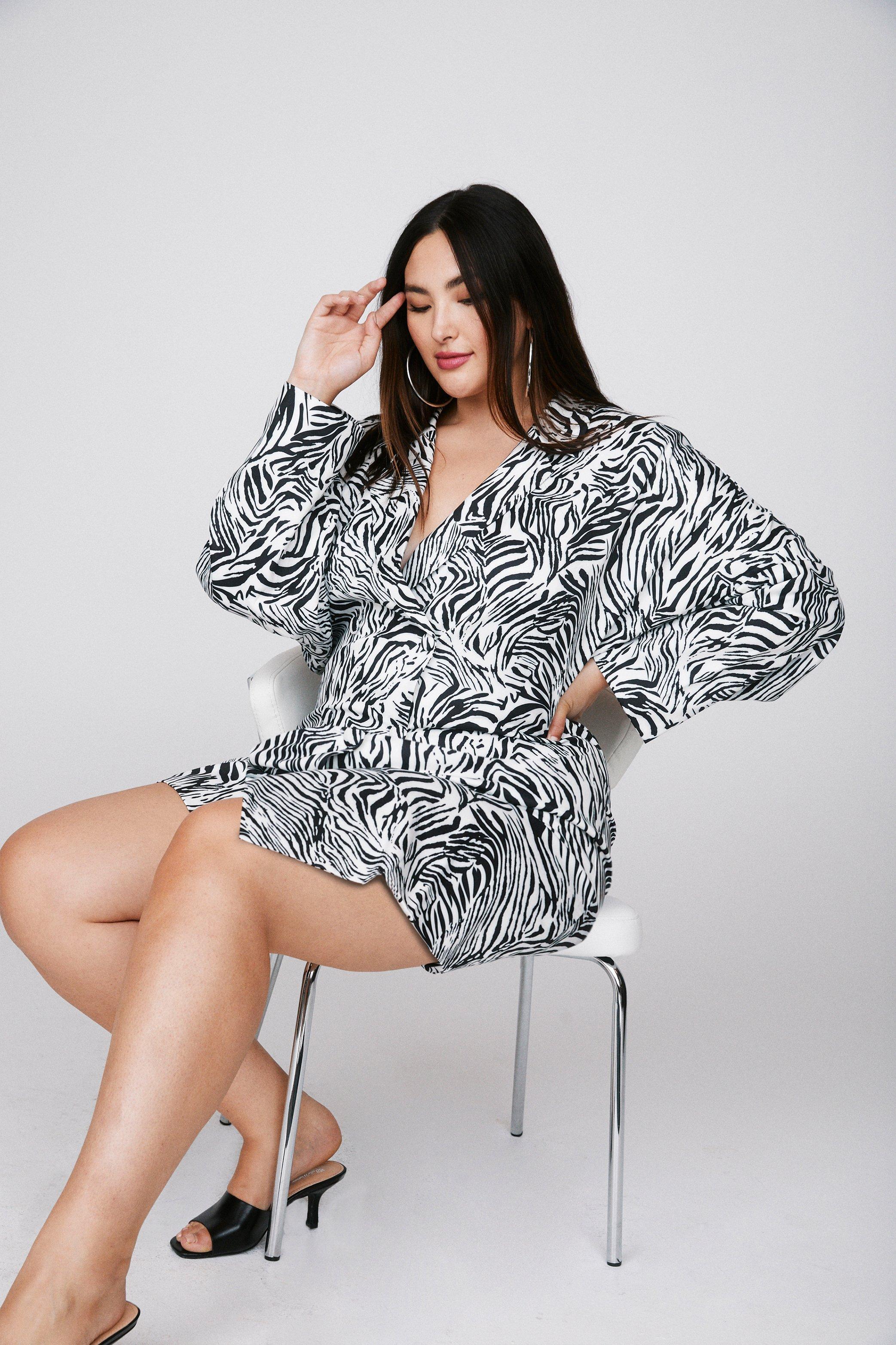 zebra blazer dress