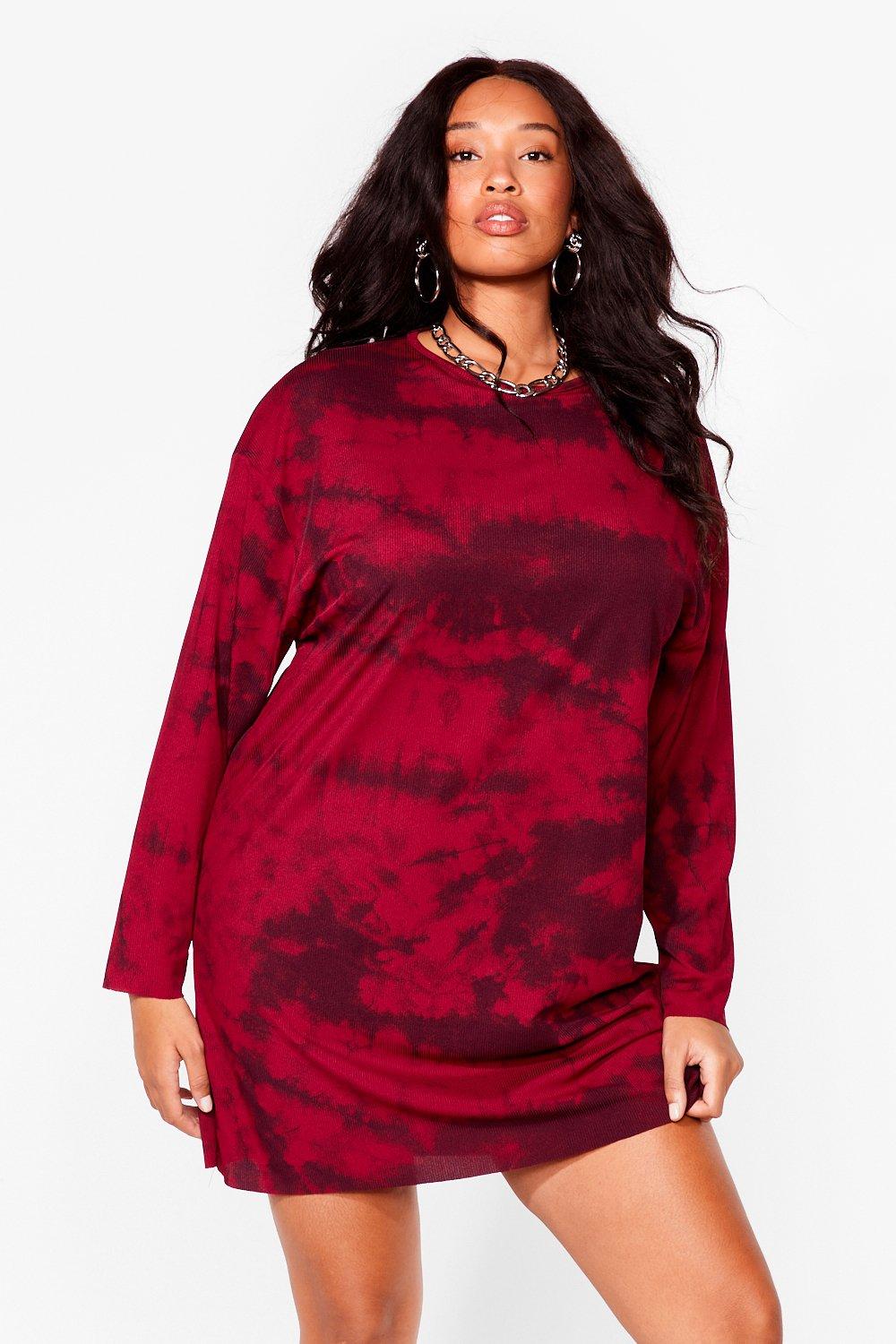 tie dye t shirt dress plus size