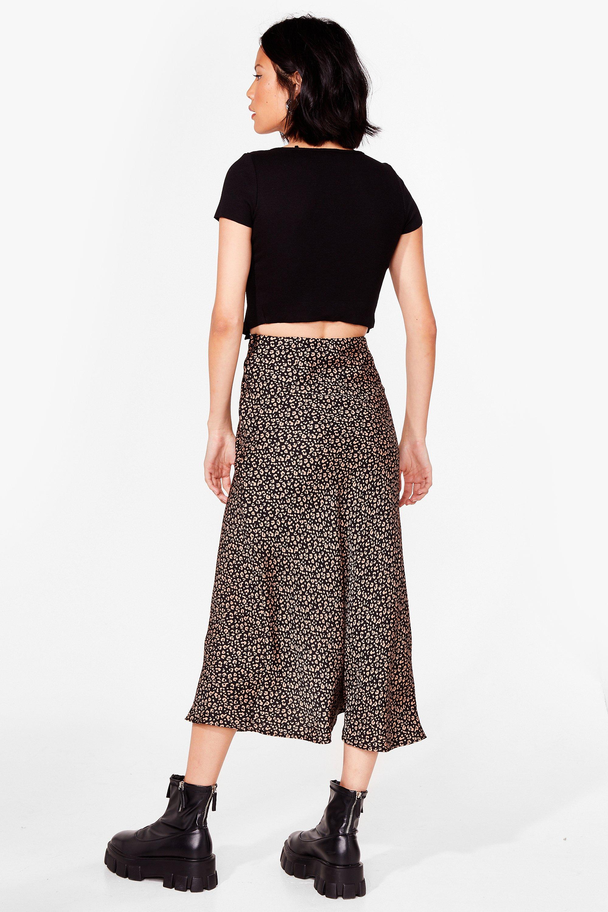 Nasty gal outlet leopard midi skirt