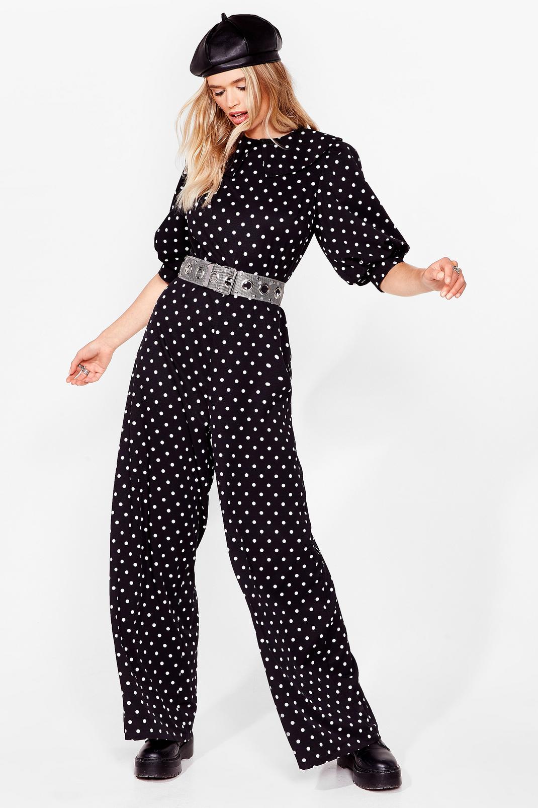 Black Dot's Love Got to Do With It Puff Sleeve Jumpsuit image number 1