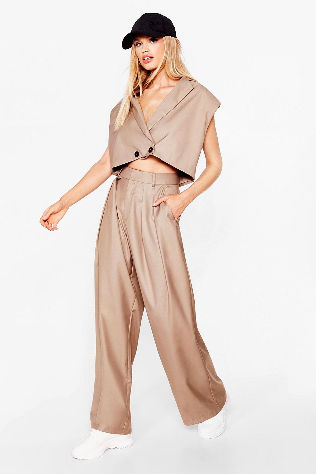 165 High-Waisted Wide Leg Tailored Trousers image number 1