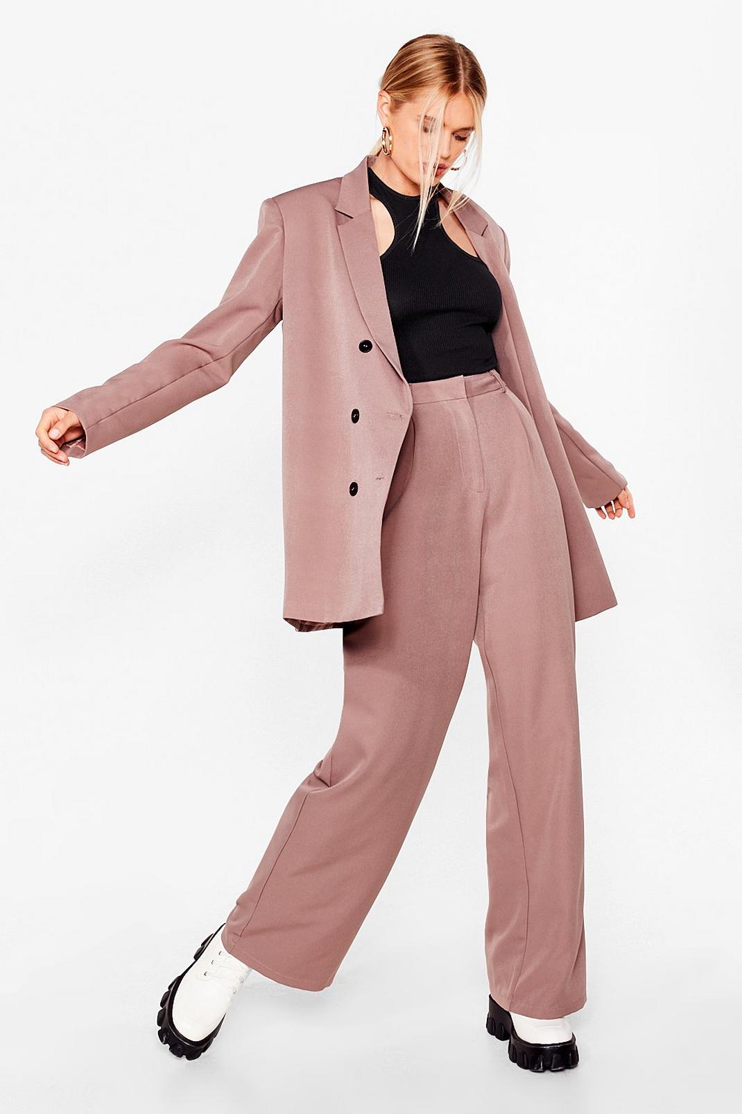 Mauve Ain't Nobody's Business High-Waisted Wide-Leg Trousers image number 1
