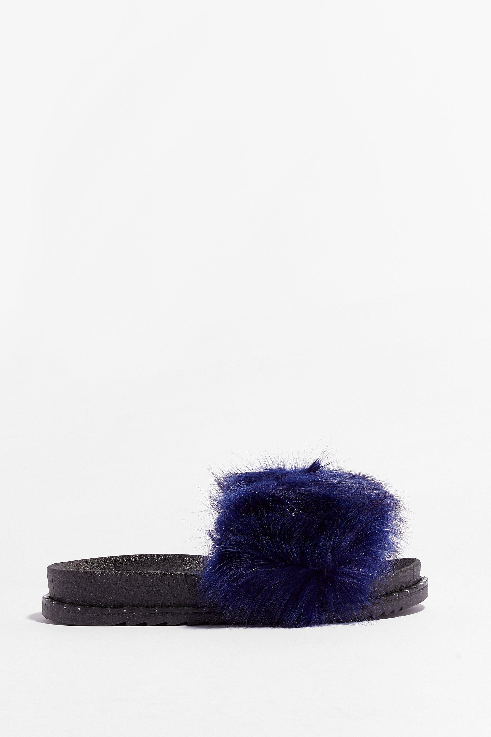 blue fur sliders