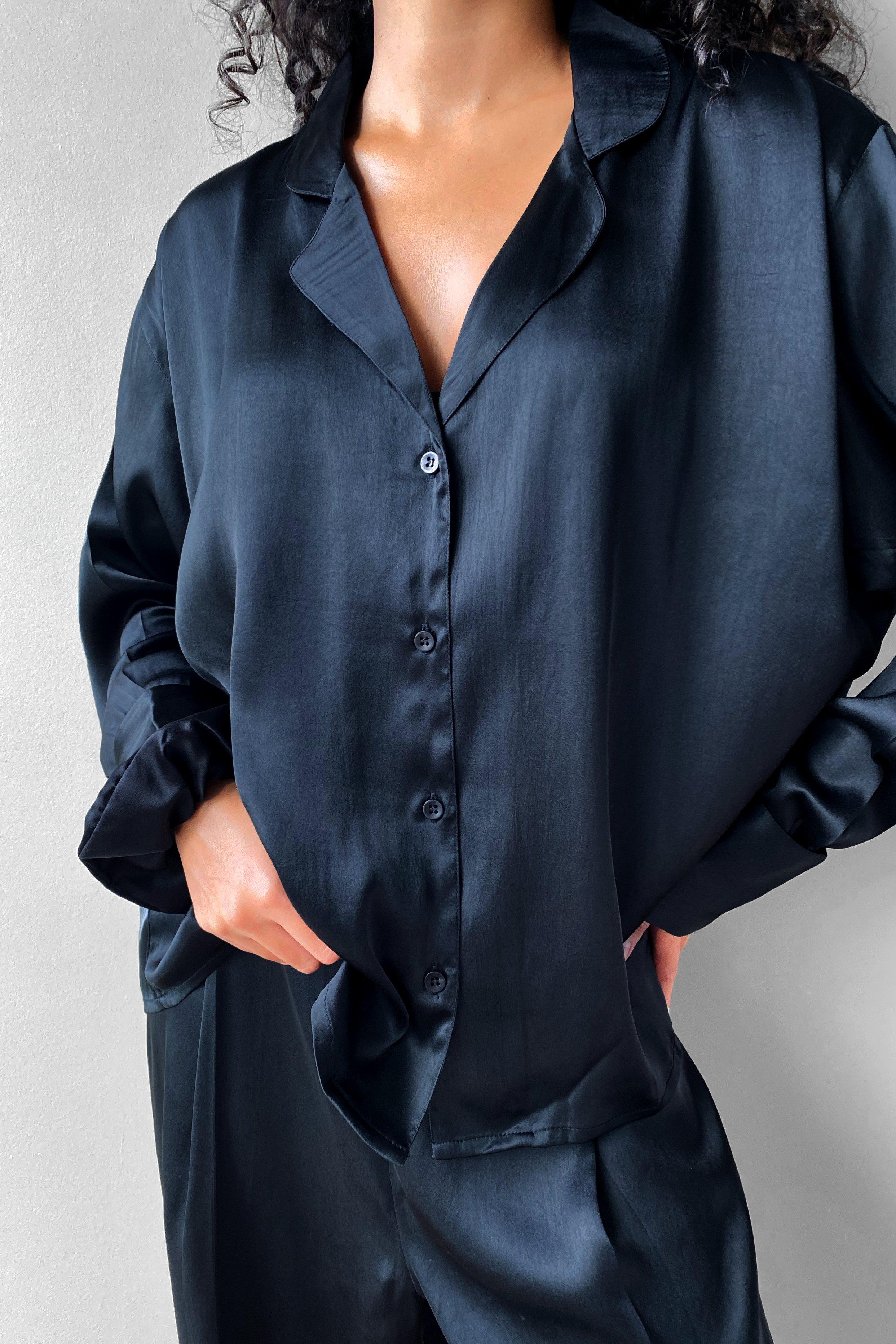 Oversized best sale silk pajamas