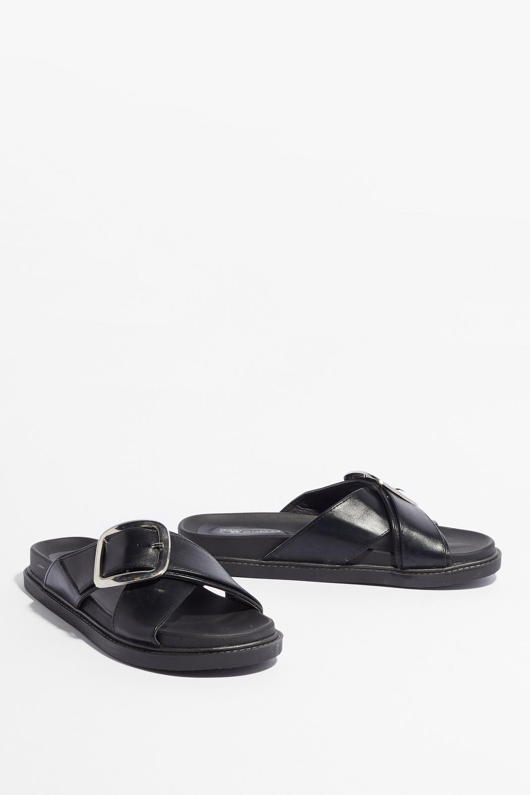 At a Cross Roads Faux Leather Buckle Sandals image number 1
