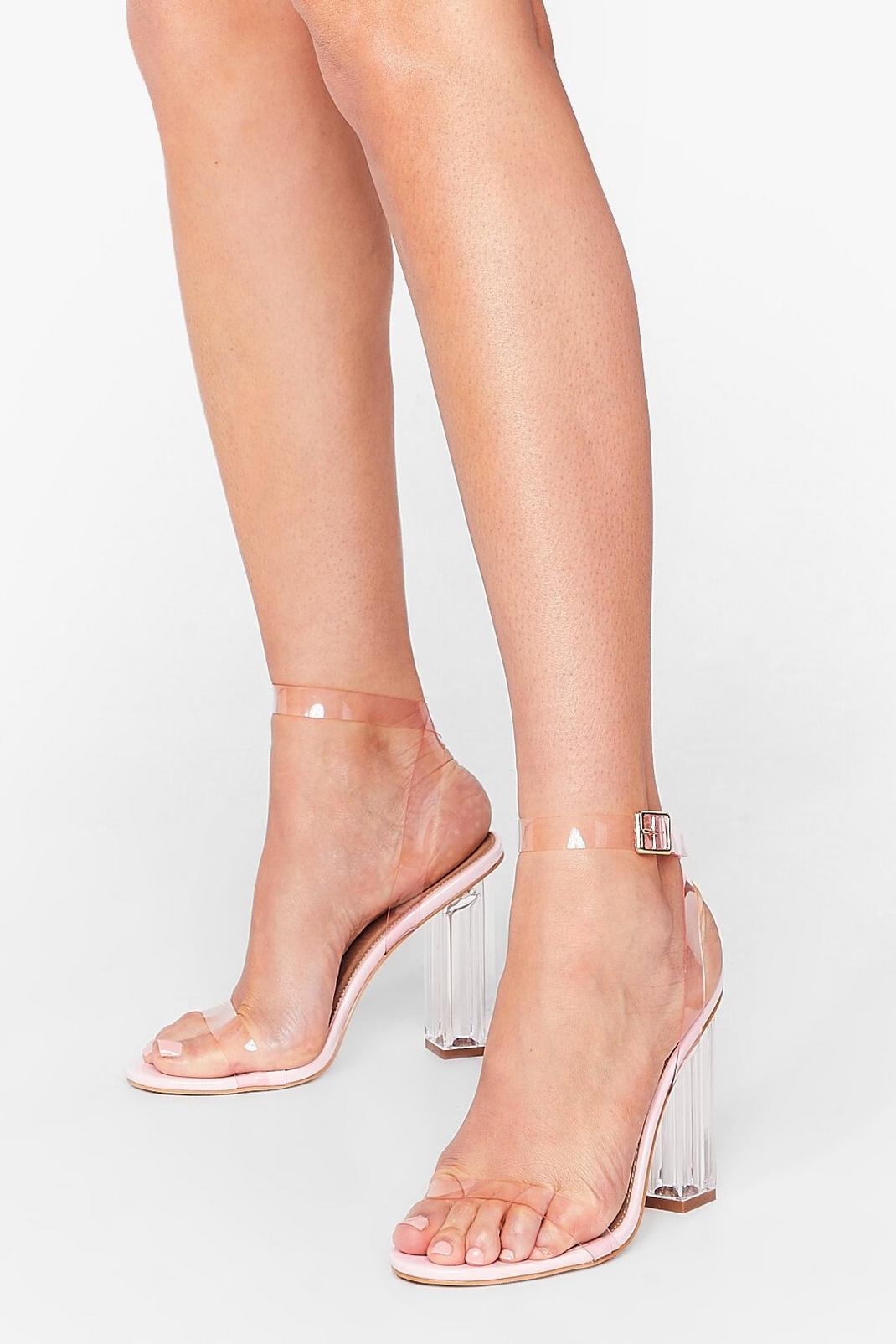 Strappy Clear Block Heel Sandals image number 1