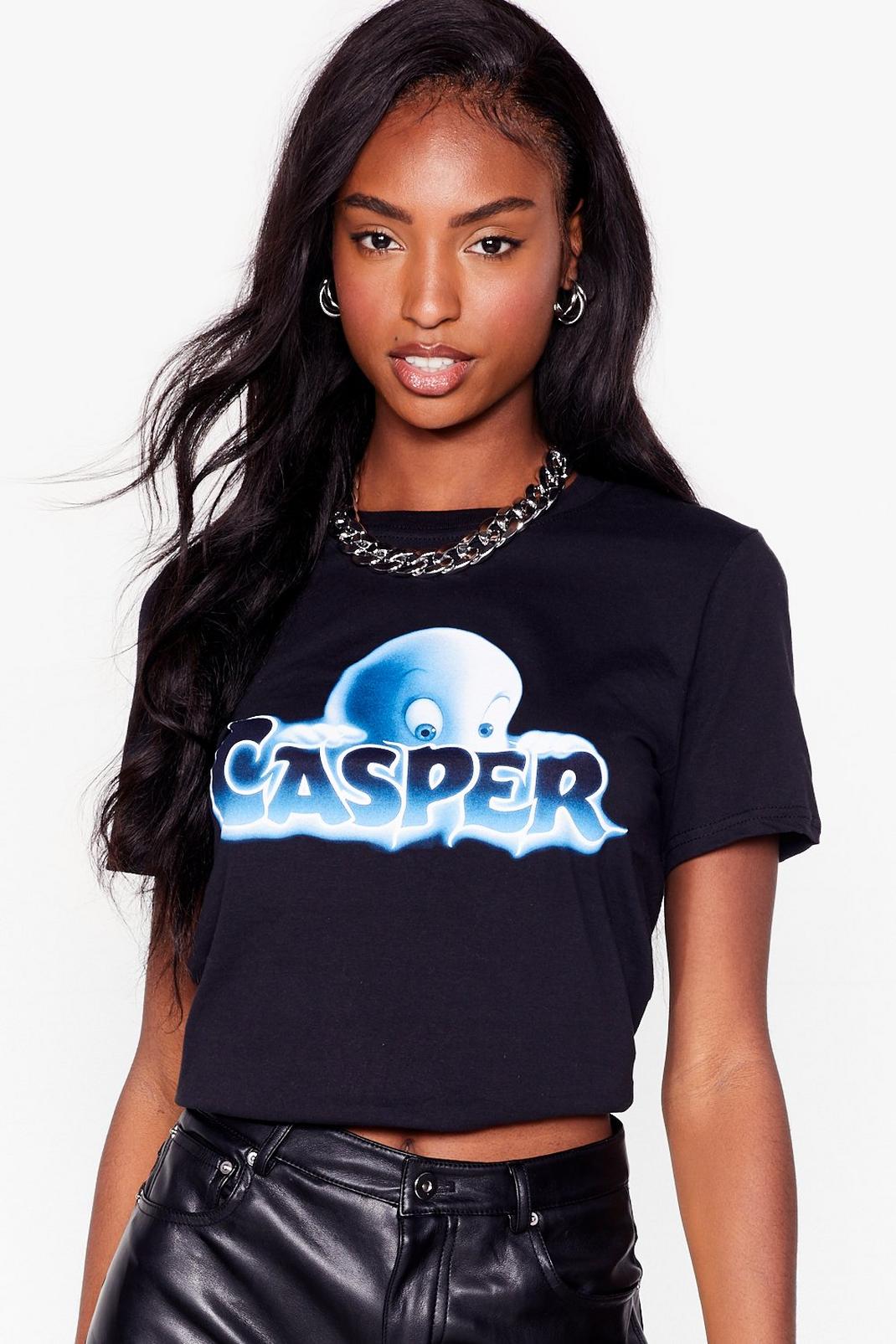 Black Casper Cropped Graphic Tee image number 1