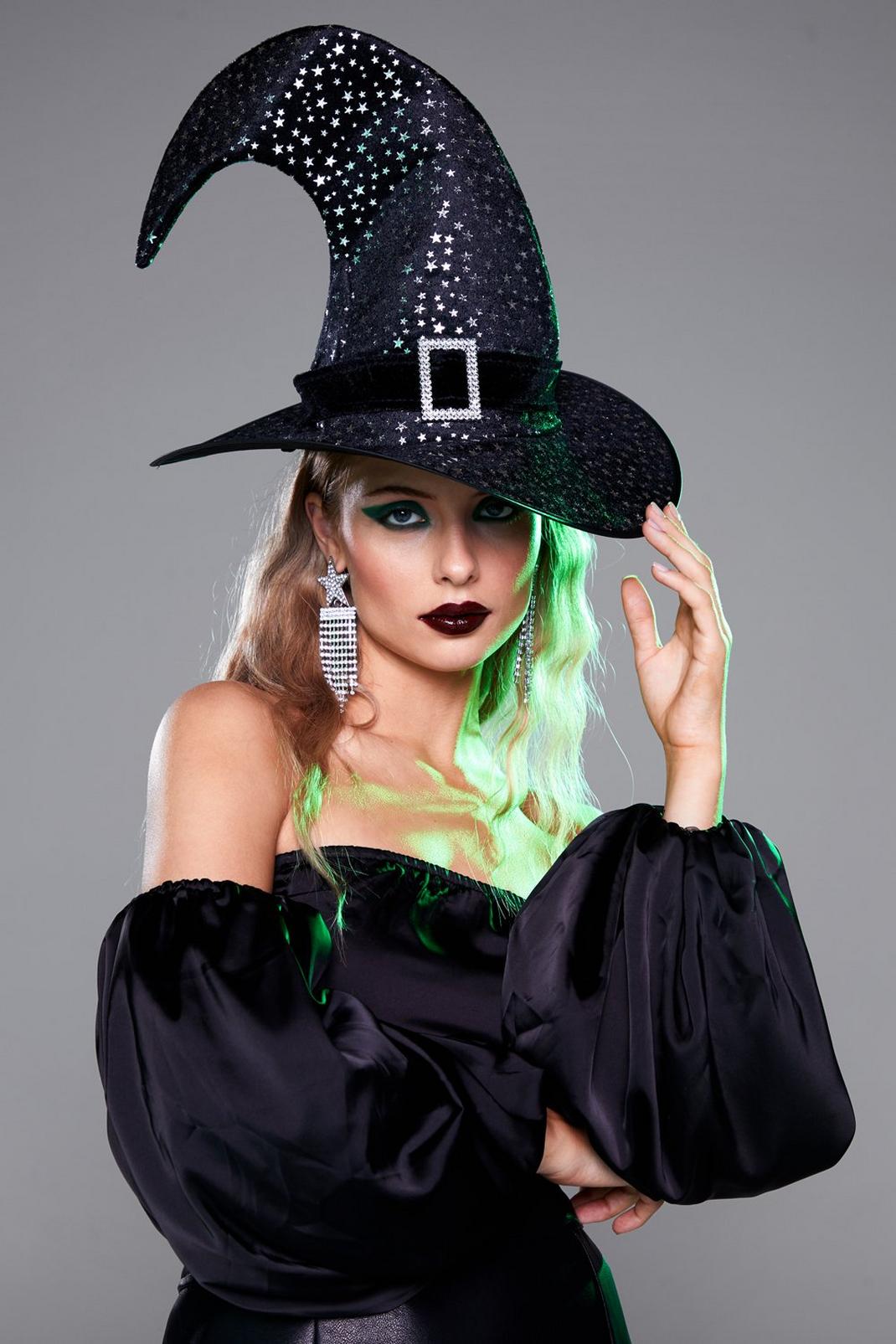 Black Baddest Witch in Town Star Buckle Hat image number 1