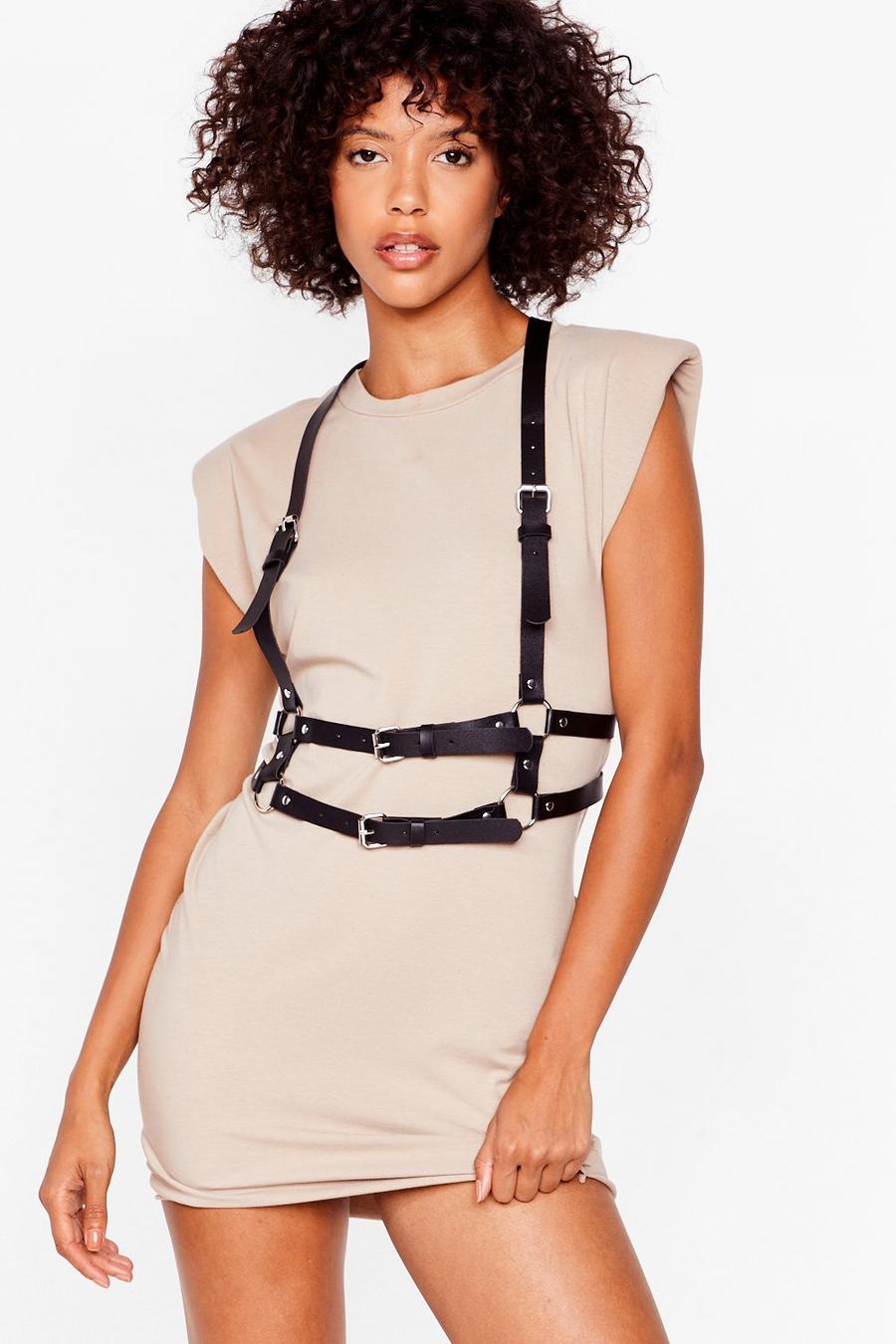 Faux Leather Buckle Detail Body Harness
