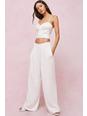 173 Sequin Detail High Waisted Wide Leg Trousers