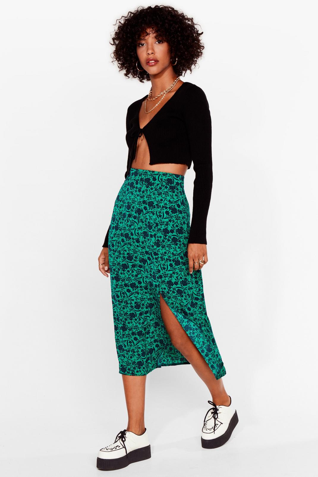 Grow for It Floral Midi Skirt image number 1