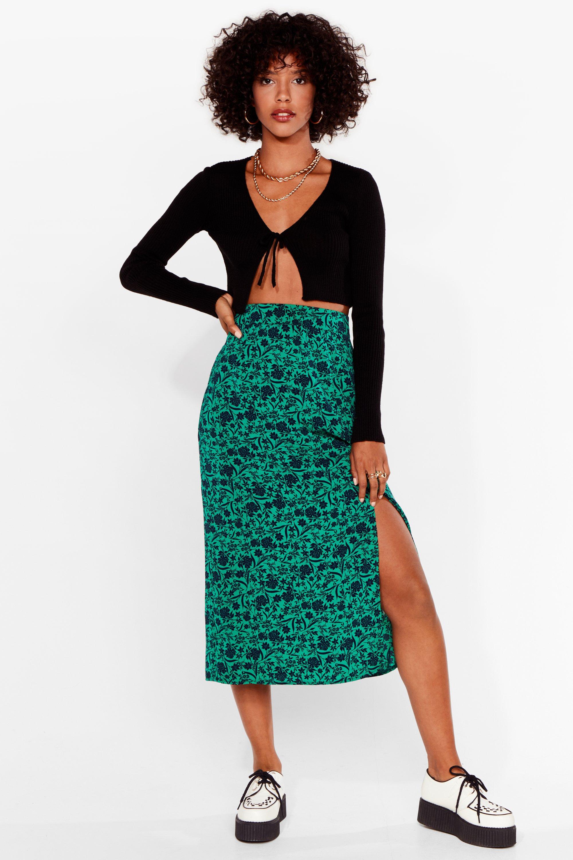 Nasty gal 2024 floral midi skirt