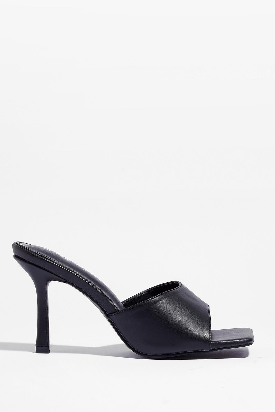 Black Square Gonna Own It Faux Leather Heeled Mules image number 1