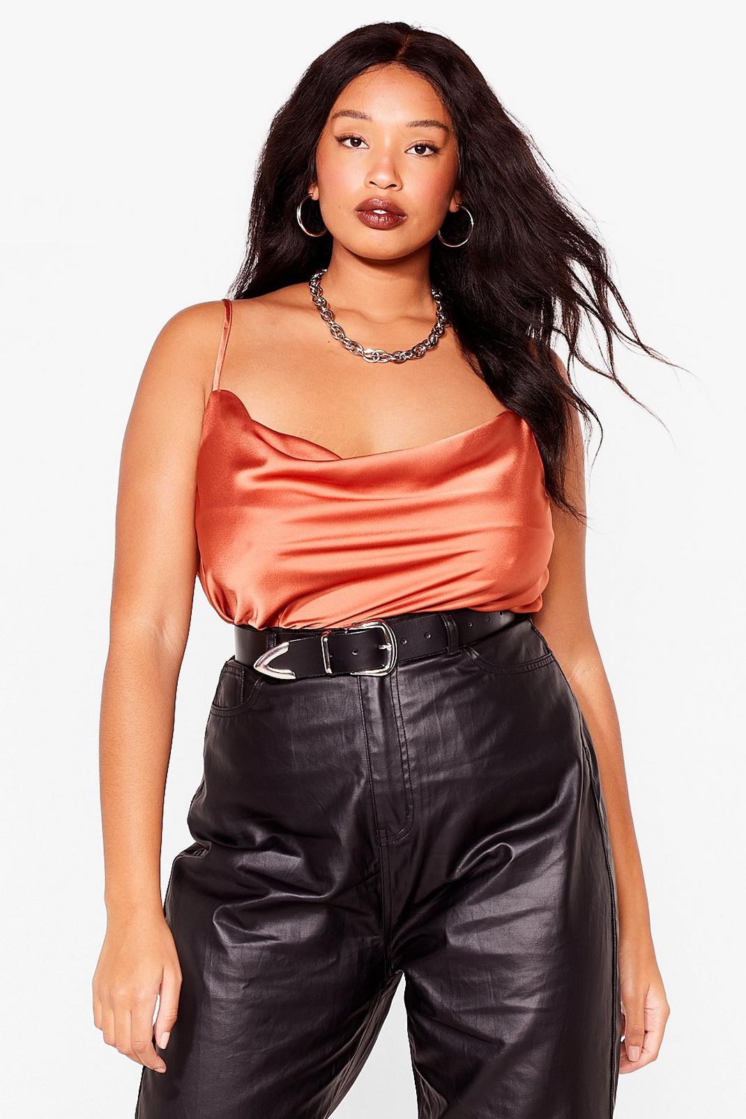 Copper Plus Size Cowl Neck Cami Top image number 1