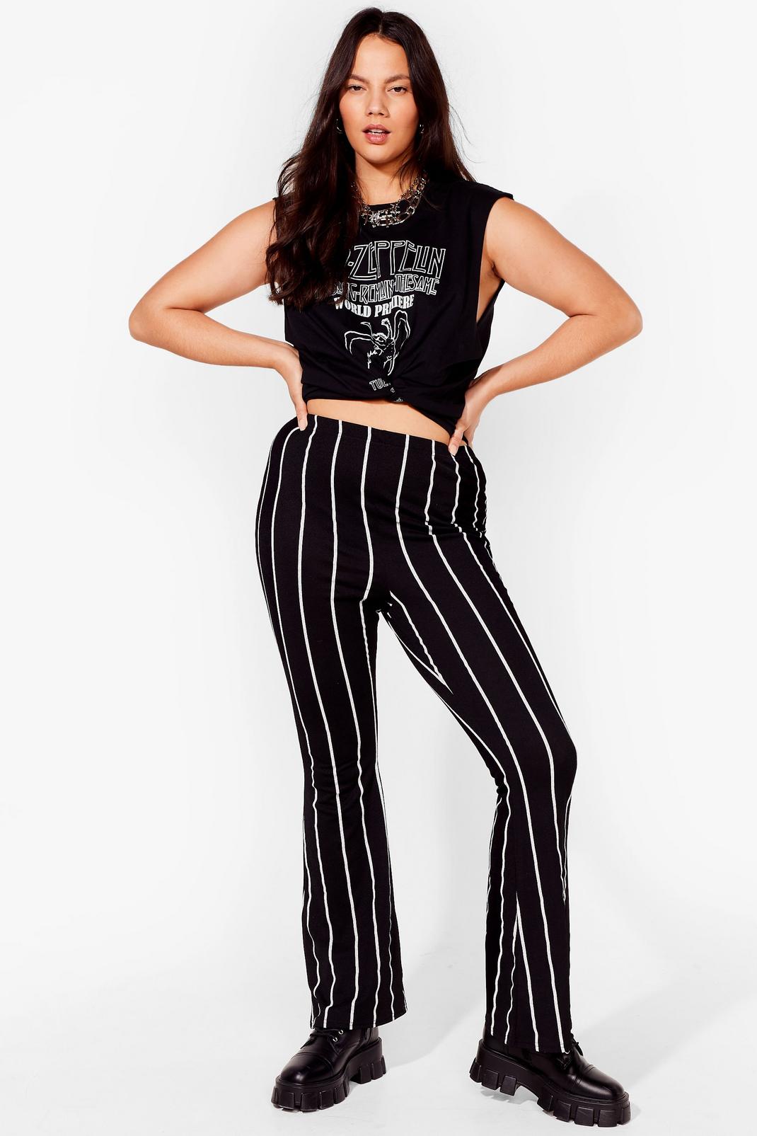 Doing All Stripe Plus Flare Pants image number 1