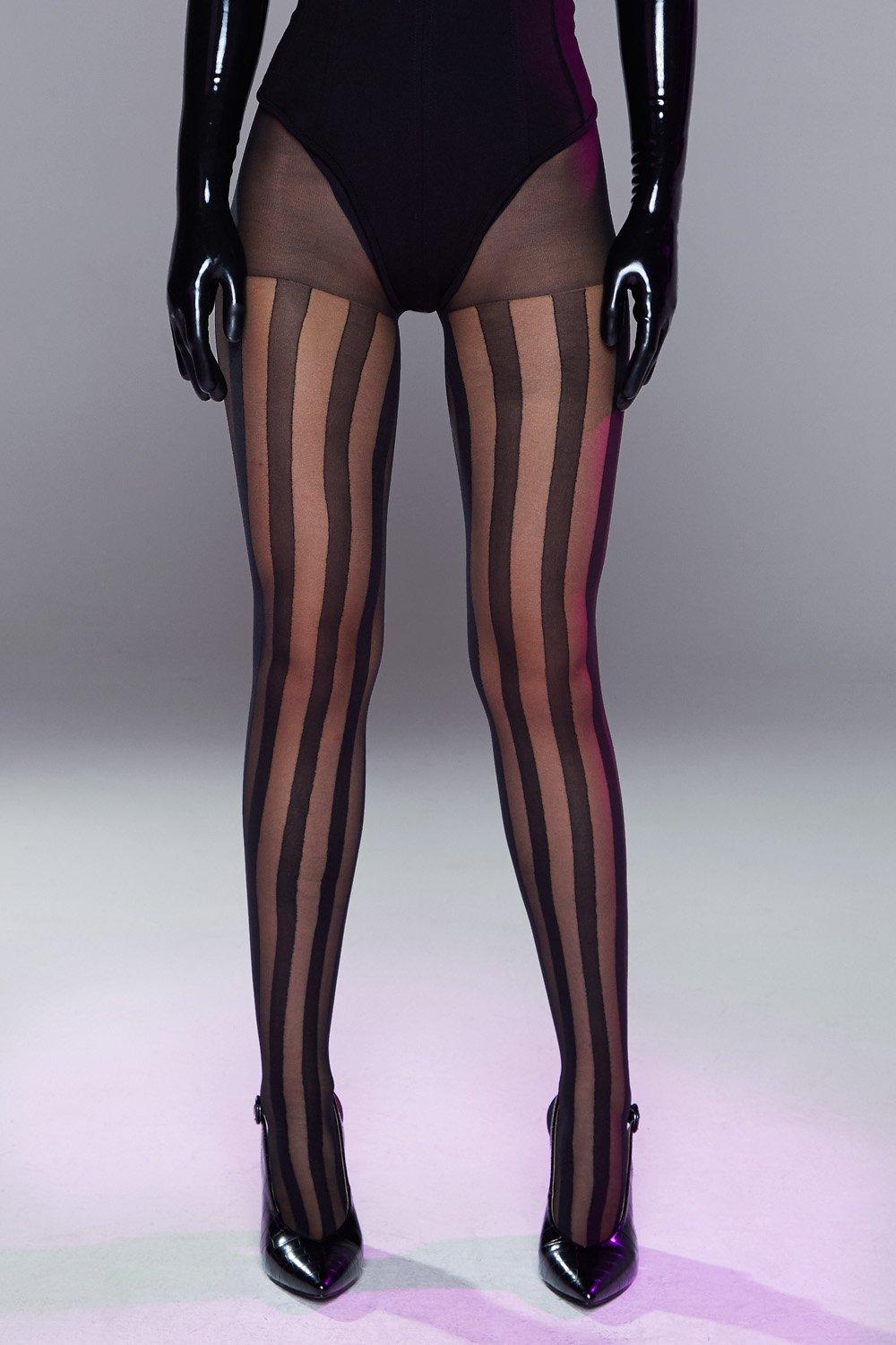 Sheer Genius High-Waisted Striped Tights