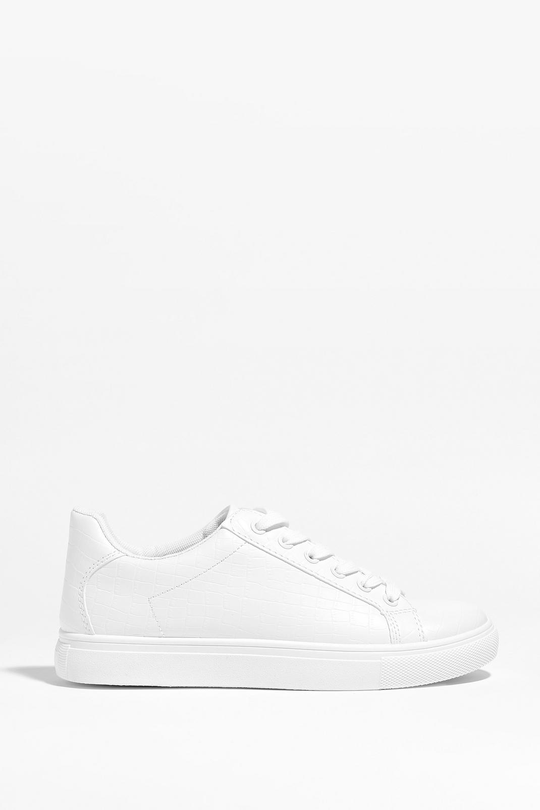 Faux Leather Croc Lace Up Sneakers image number 1