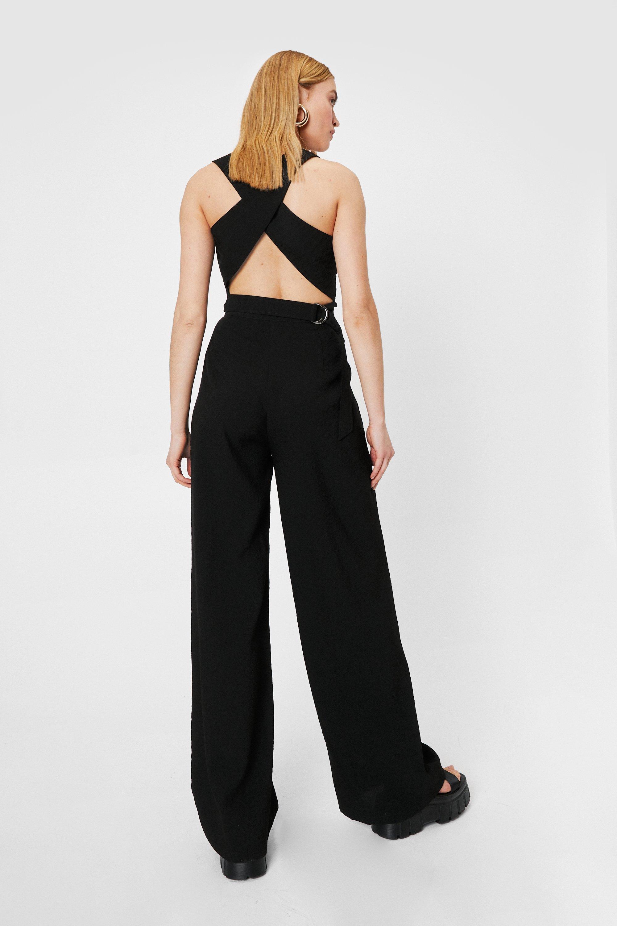 High Waisted Tailored Wide Leg Trousers