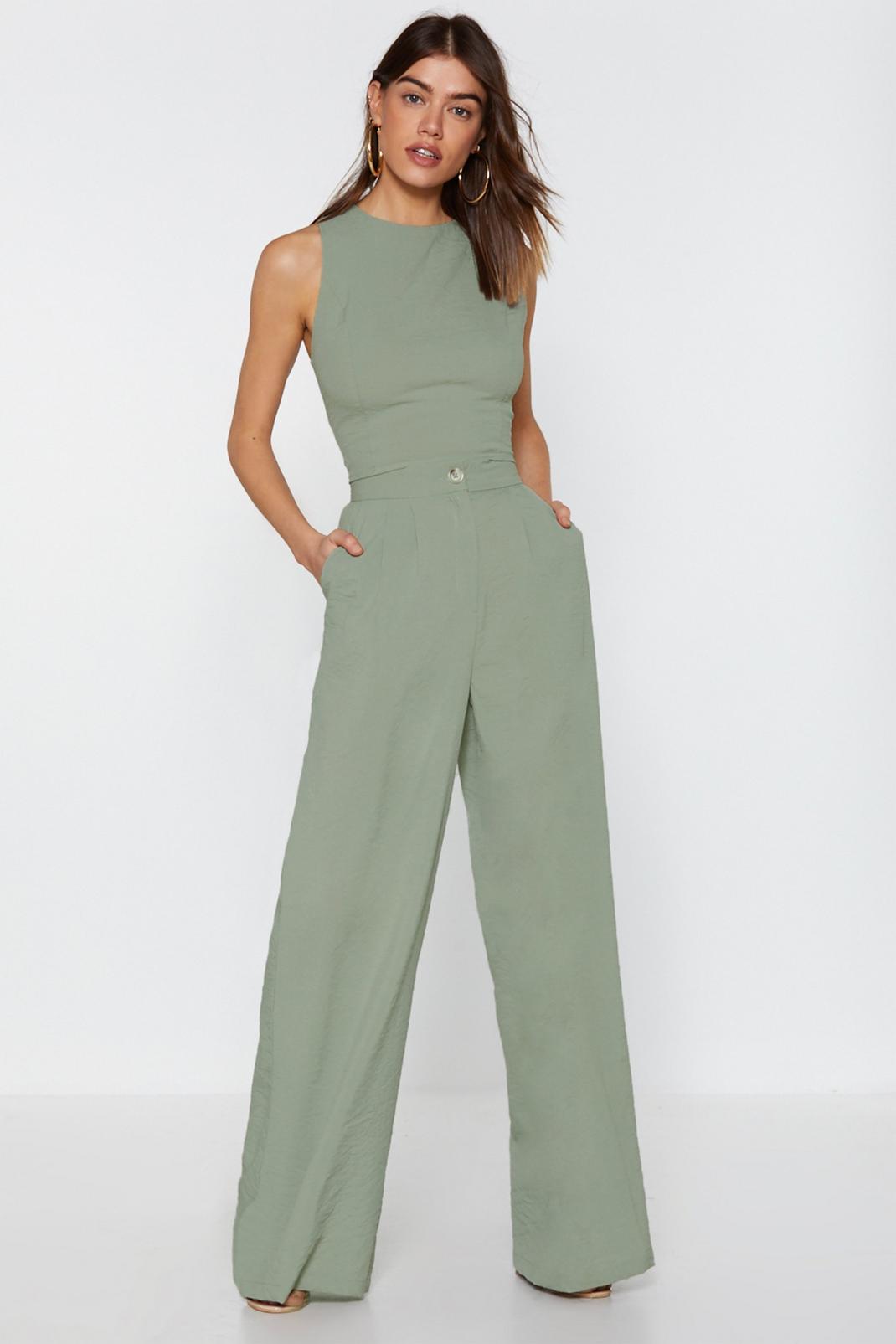 Mint High Waisted Tailored Wide Leg Pants image number 1