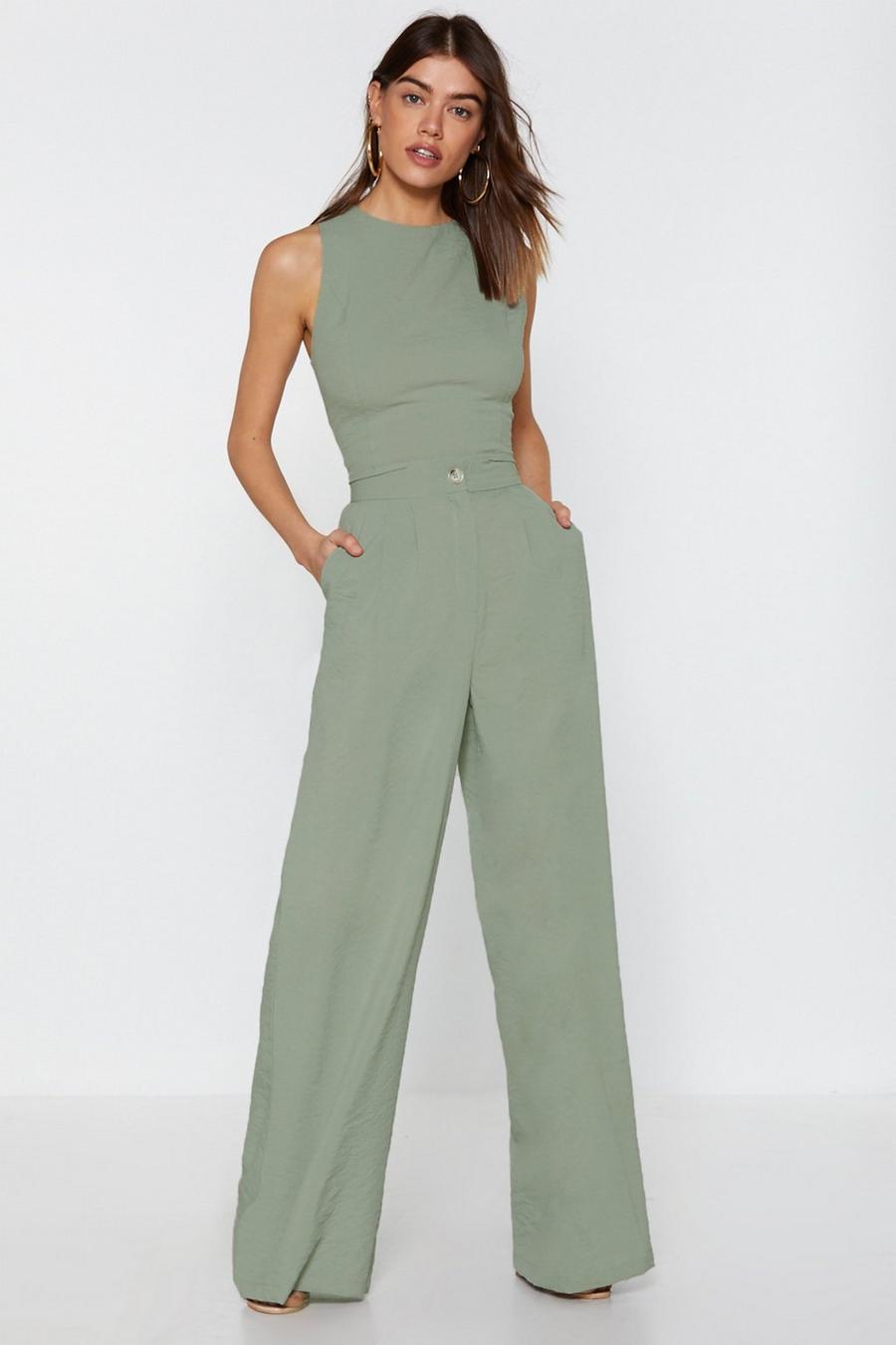 High Waisted Tailored Wide Leg Trousers