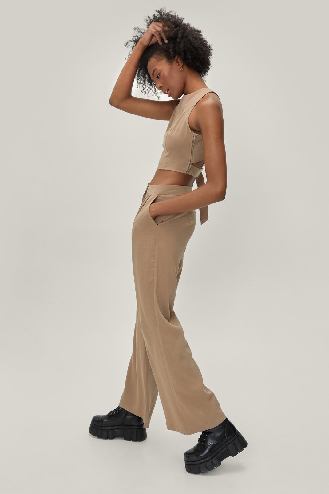167 High Waisted Tailored Wide Leg Pants image number 2