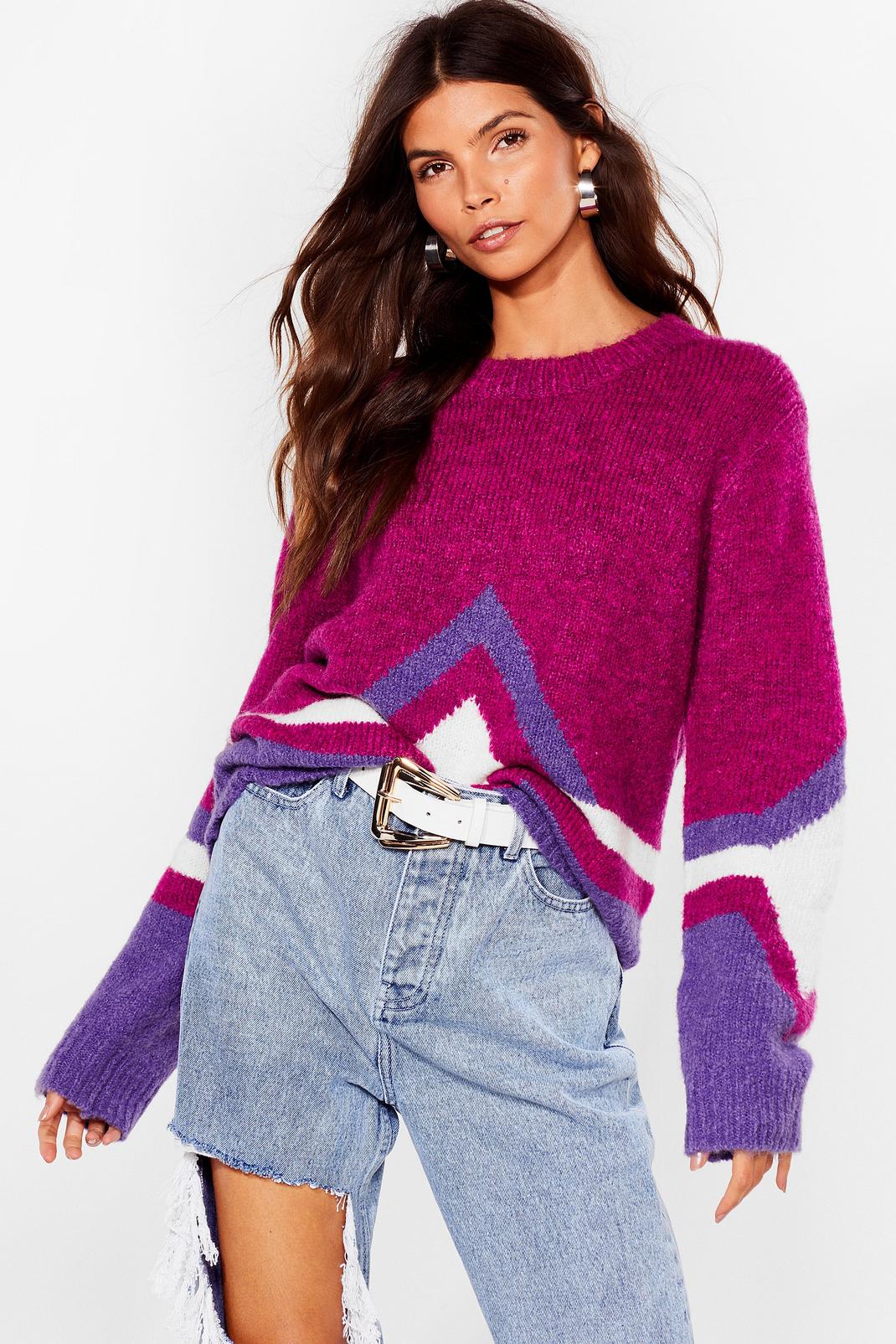 Tell Knit to My Face Fluffy Relaxed Jumper image number 1